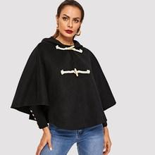 Shein Duffle Hooded Cape Coat