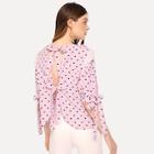Shein Lace Contrast Knot Heart Print Top
