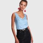 Shein Embroidery Flower Applique Top