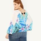 Shein Plus Contrast Binding Floral Top