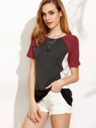 Shein Colorblock Raglan Sleeve T-shirt
