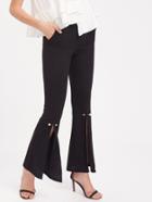 Shein Pearl Pin Embellished Split Front Flared Pants