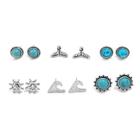 Shein Fishtail & Round Stud Earrings 6pairs