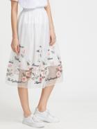 Shein Floral Embroidered Organza Overlay Skirt