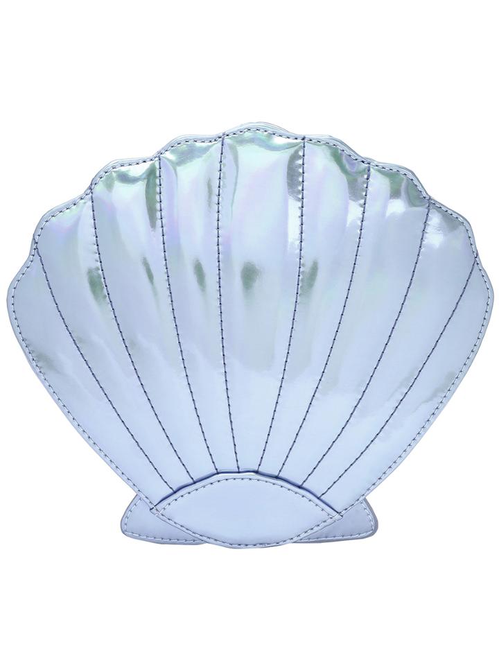 Shein Blue Faux Pantent Shell Shaped Chain Bag