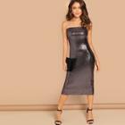 Shein Form Fitting Sequin Bandeau Dress