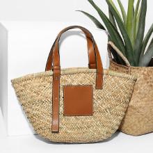 Shein Pu Detail Woven Tote Bag