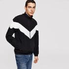 Shein Men Elastic Hem Zip Color Block Jacket
