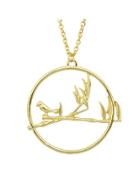 Shein Gold Color Big Round Bird Long Necklaces