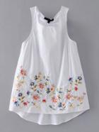 Shein Open Back High Low Sleeveless Top With Ring Detail