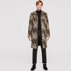 Shein Men Single Breasted Leopard Print Coat