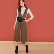 Shein V Neck Straight Leg Shell Jumpsuit
