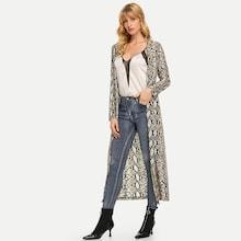 Shein Snake Print Longline Coat