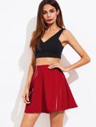 Shein Flared Faux Patent Skirt