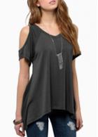Rosewe Short Sleeve Dark Grey T Shirt