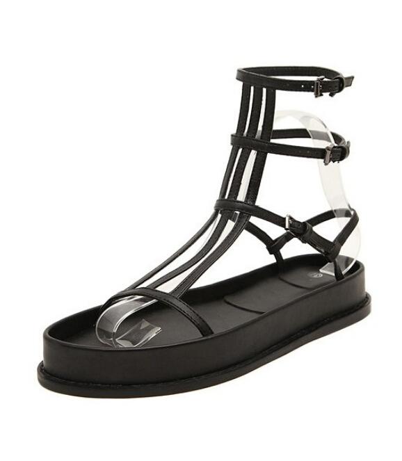 Shein Black Buckle Strap Sandals