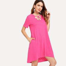 Shein Cage Neck Solid Dress