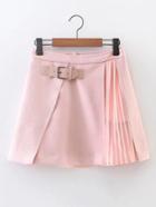 Shein Contrast Chiffon Suede A Line Skirt