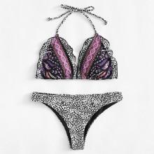Shein Dot Print Halter Bikini Set
