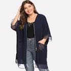 Shein Plus Pocket Patched O-ring Zip Up Blouse