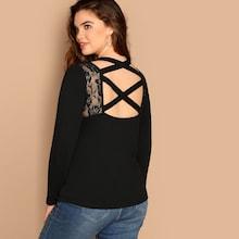 Shein Plus Solid Slim Fitted Tee