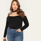 Shein Plus Cut Out Slim Fitted Tee