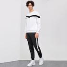 Shein Men Cut And Sew Sweatshirt With Pants