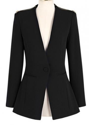 Rosewe Ol Style Black Long Sleeve Blazer For Woman
