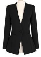 Rosewe Ol Style Black Long Sleeve Blazer For Woman
