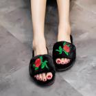 Shein Floral Patch Decor Slippers