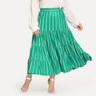 Shein Plus Elastic Waist Striped Skirt