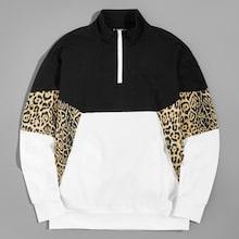 Shein Men Color-block Leopard Jacket