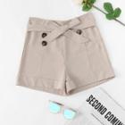 Shein Double Breasted Belted Shorts