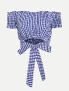 Shein Checkered Tie Waist Crop Top