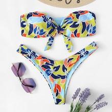 Shein Random Flower Print Bikini Set