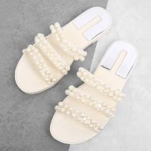 Shein Faux Pearl Detail Three Strap Sandals