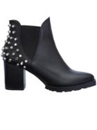 Shein Black Studded Elastic High Heeled Boots