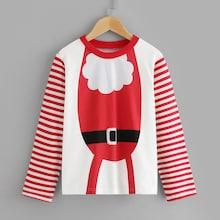 Shein Toddler Girls Christmas Print Tee