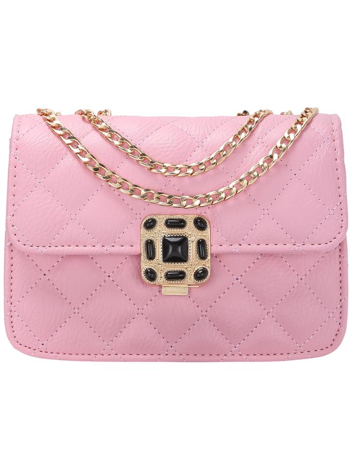 Shein Pink Diamondback Pu Chain Bag