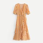 Shein Contrast Striped Tiered Ruffle Dress