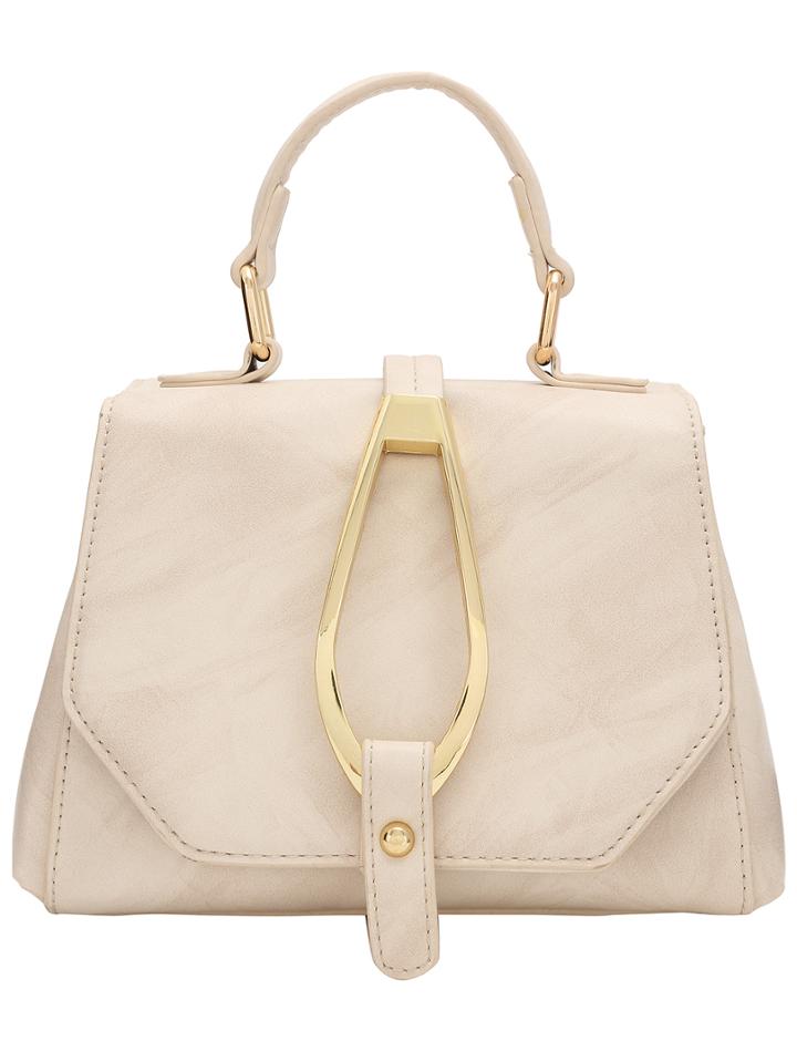 Shein Beige Magnetic Buckle Pu Tote Bag