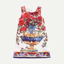 Shein Girls Floral Print Vest Dress