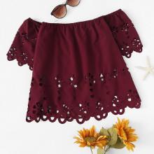 Shein Off Shoulder Laser Cut Top