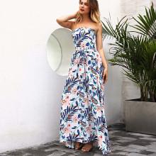 Shein Floral Print Split Tube Dress