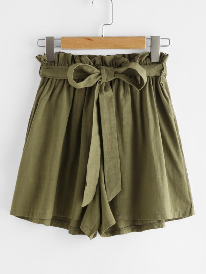 Shein Tie Waist Frill Shorts