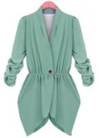 Rosewe Asymmetric Long Sleeve Light Green Coat