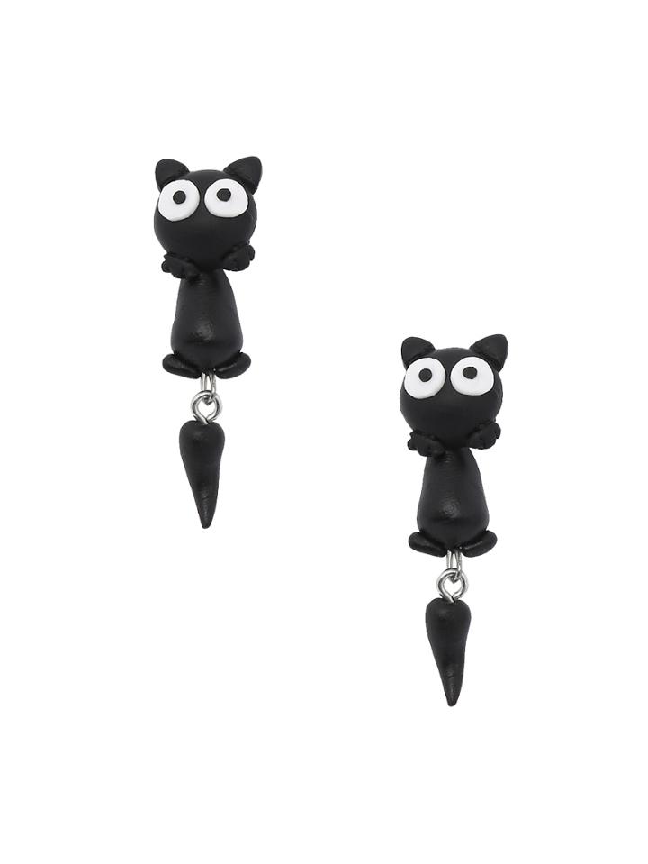 Shein Lovely Handmade Fimo Cat Studs