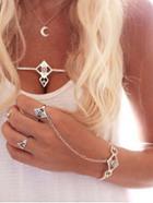 Shein Carved Crystal Set-in Hand Chain