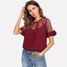Shein Illusion Debby Mesh Neck Top