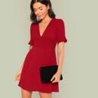 Shein Ruffle Sleeve Bodice Fit & Flare Dress